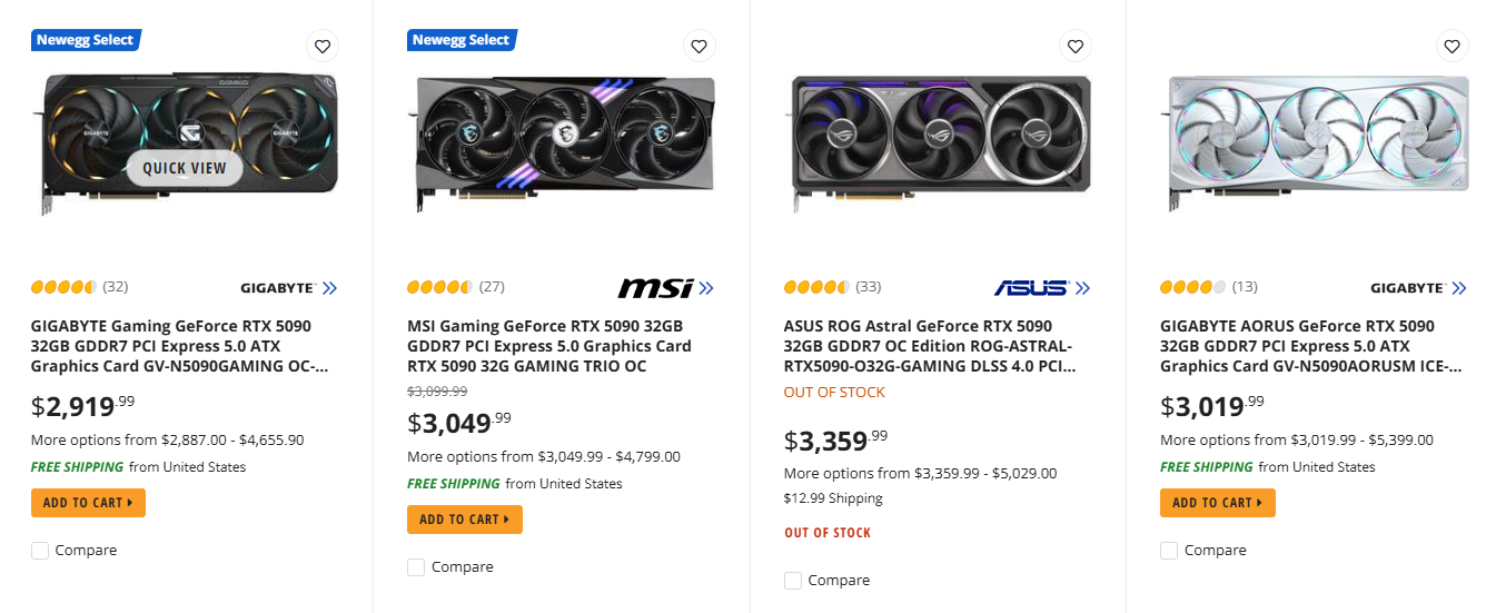 RTX 5090 Newegg June