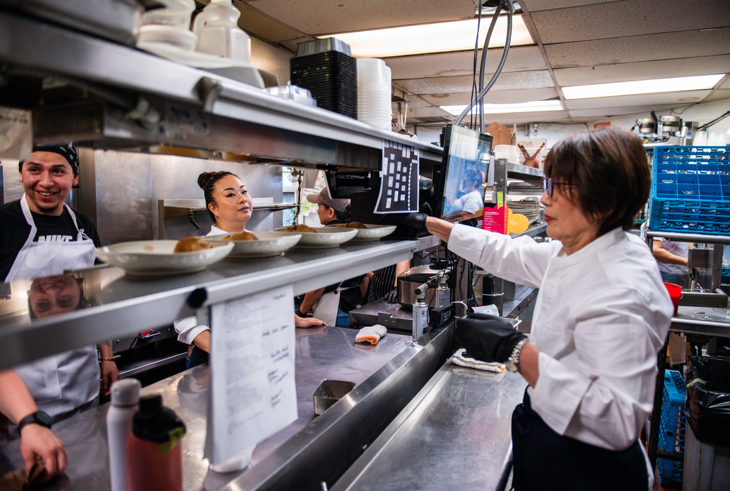 Masako and Ryoko Morishita in the Perry’s kitchen.