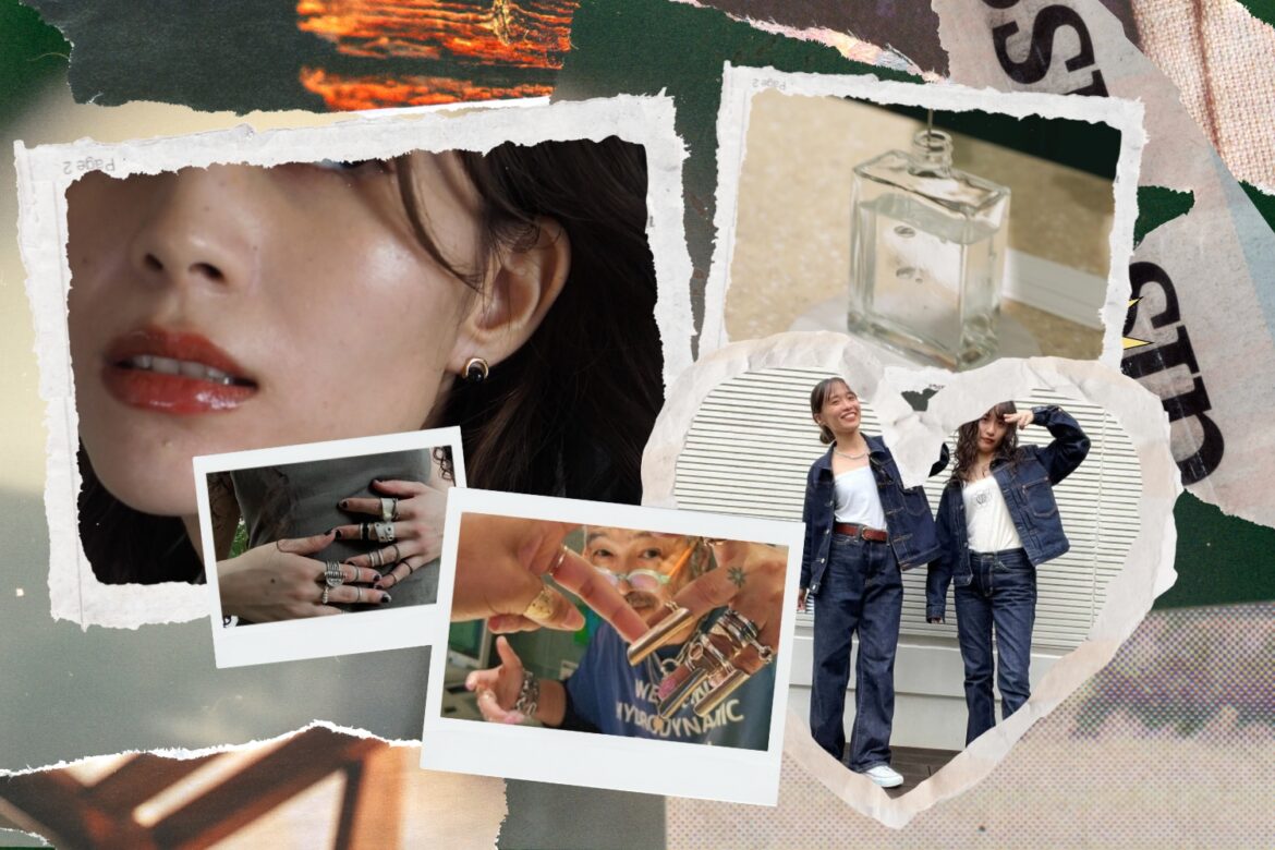 Where Fashion-Lovers Shop In Tokyo For Custom Souvenirs Collage of jewellery, denim and fragrance souvenirs