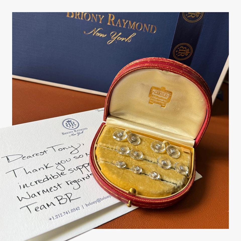 Cartier studs and cufflinks from Briony Raymond