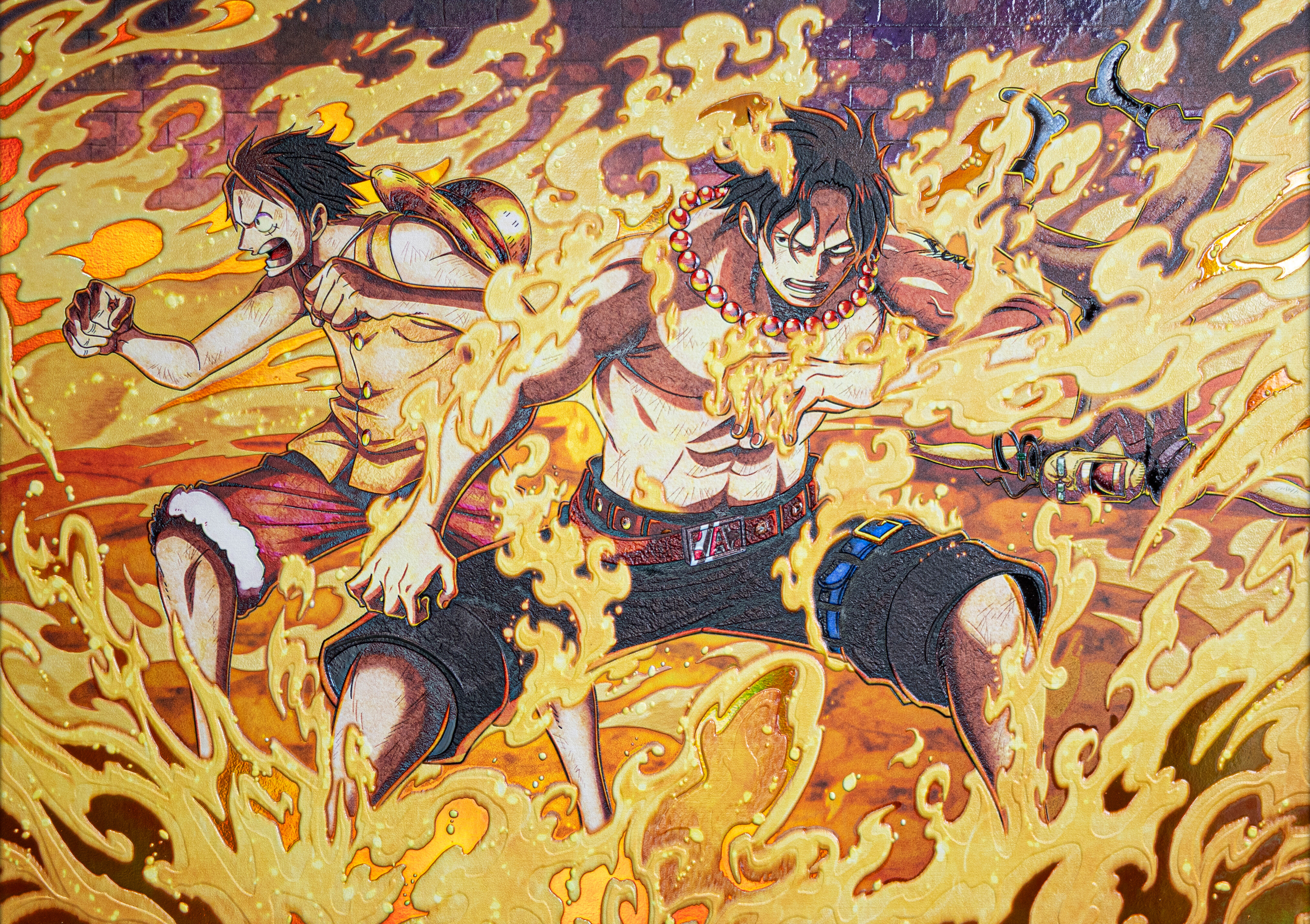 ace and luffy marineford displate