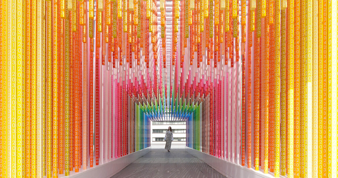 emmanuelle moureaux visualizes a century with ‘100 colors path’ in tokyo emmanuelle moureaux visualizes a century with '100 colors path' in tokyo