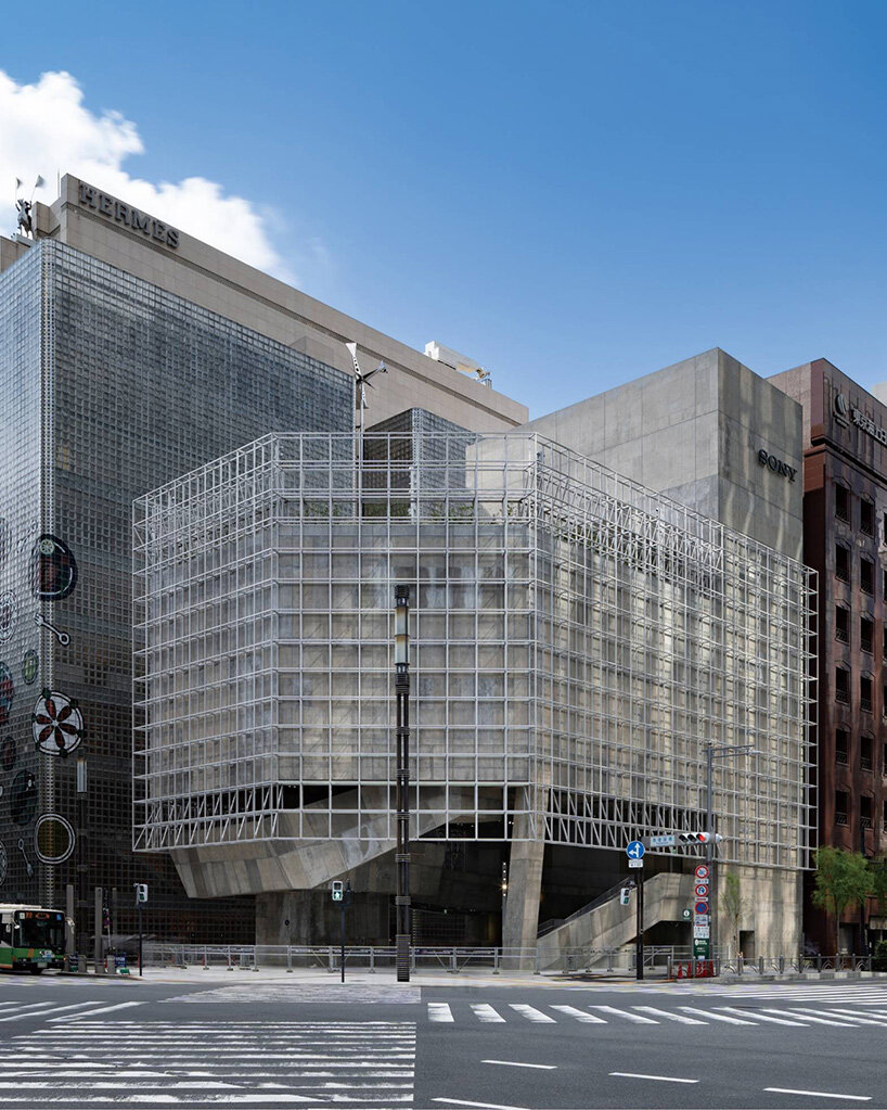 ginza sony park opens with vertical promenade linking tokyo's skyline to underground spaces