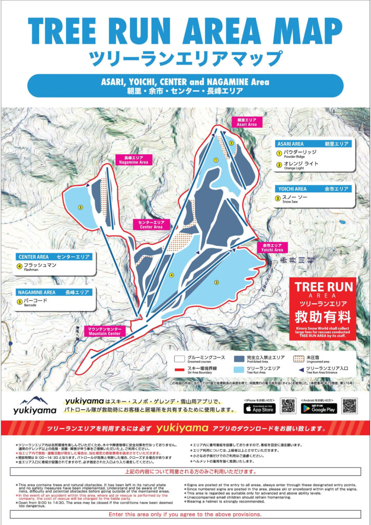 The tree run area map