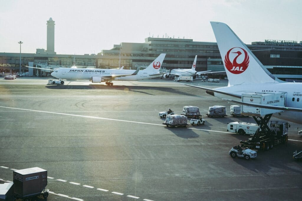 JAL aircraft at Narita Airport.