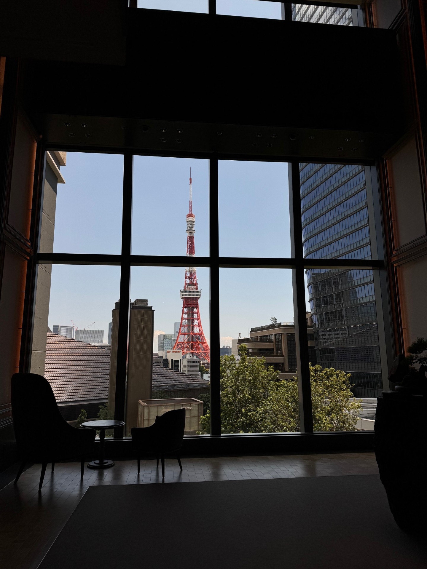 A view of the landmark Tokyo Tower from the Janu Tokyo hotel. 
