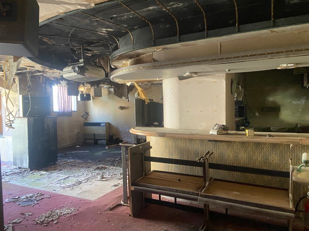 Inside one of the old hotels