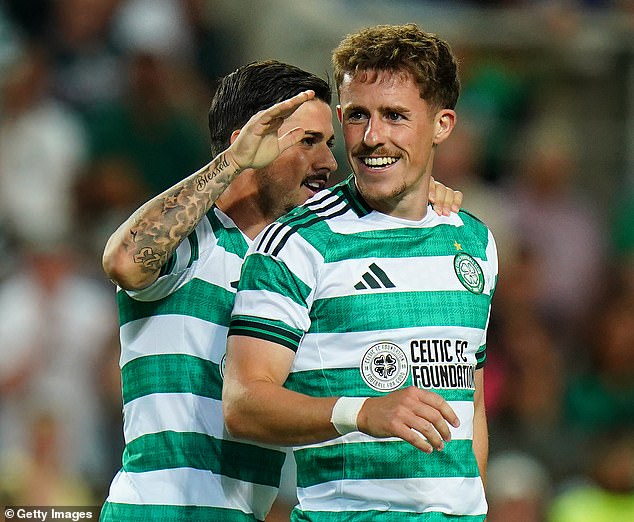 Luke McCowan is delighted after scoring second goal in 2-0 win over Sporting Lisbon