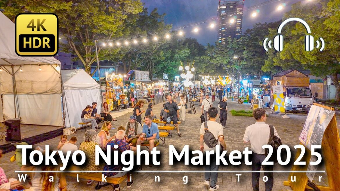 Tokyo Night Market 2025 & Shibuya Walking Tour [4K/HDR/Binaural]