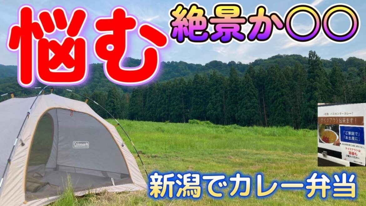 【新潟】新発田　二ノックスお山のキャンプ場　猛暑の夏キャン始め。海からの風が気持ちイイ。スキー場キャンプで日本海の夕日を眺める。絶景と引き換えにトイレが遠すぎて諦めたゲレンデ中腹のフリーサイト。