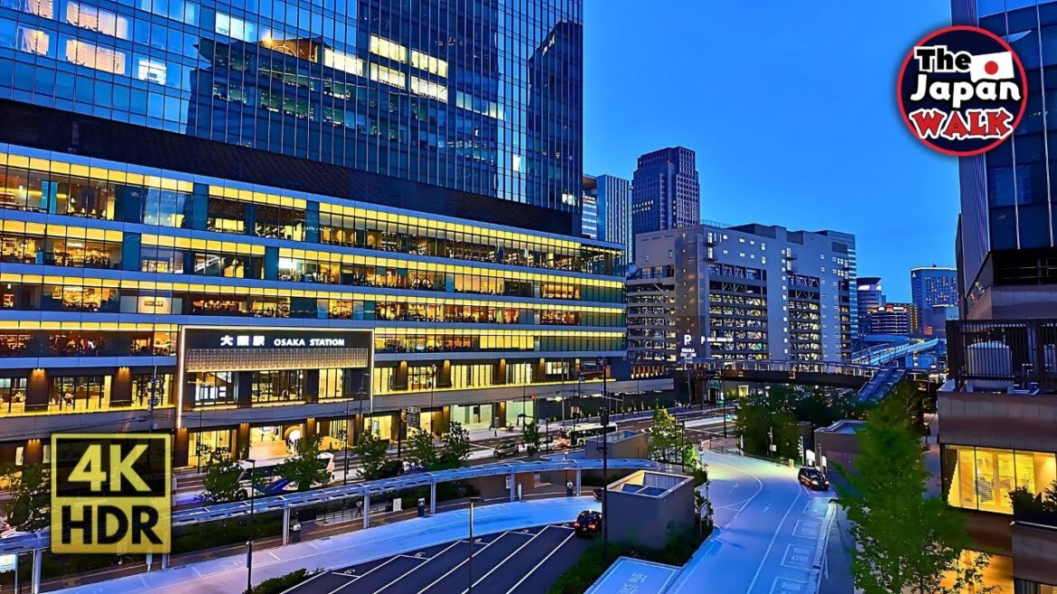 Umeda: Walking Through Osaka’s Most Stunning Night Views | Walking Tour | 4K | HDR