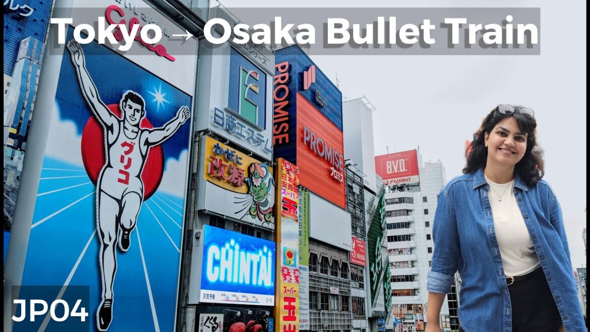 JP04 – Tokyo to Osaka by Bullet Train 🚄 | JR Pass, Vegan Okonomiyaki & Dotonbori Walk!