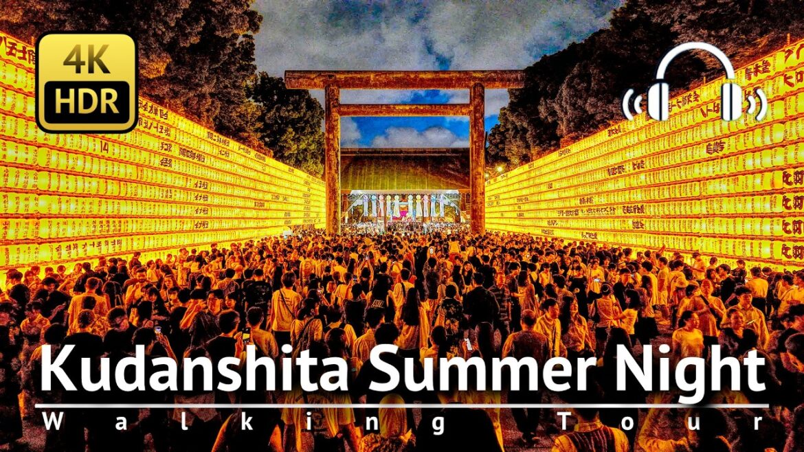 Tokyo Summer Night: Kudanshita Walking Tour [4K/HDR/Binaural]