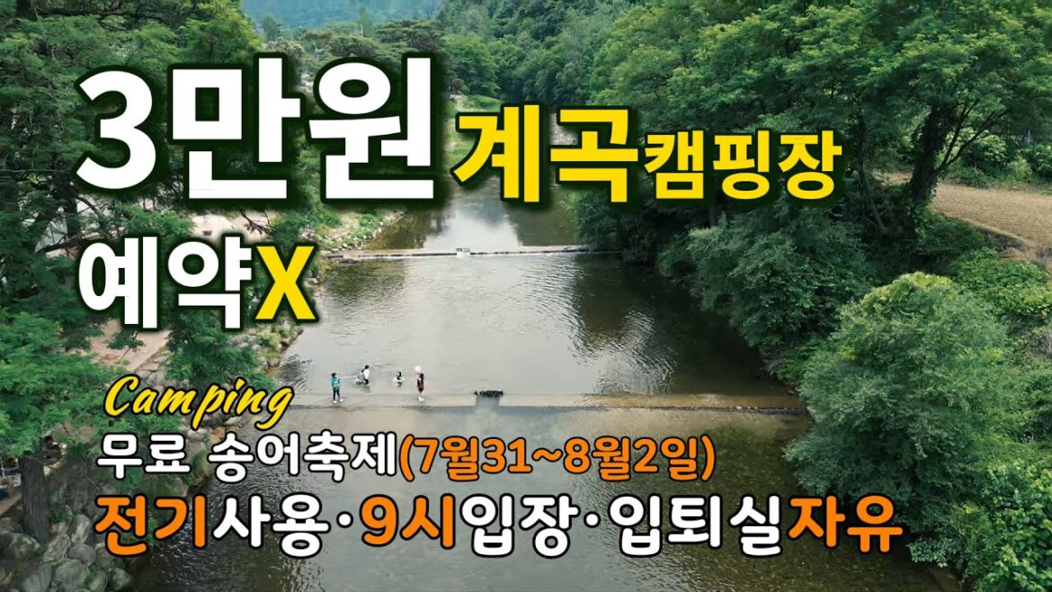 🔌전기도 되는 3만원 ♒3단계곡/무벅 버그프리 내츄럴에어졸/🎣하루200마리무료송어축제/단양 남천계곡/차박캠핑/애견동반/강아지/Camping/캠핑