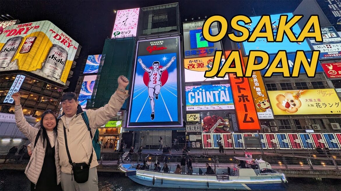 OSAKA Japan Street Food Tour! Takoyaki, Yakitori Skewers & Desserts | Dotonbori Nightlife & Airbnb