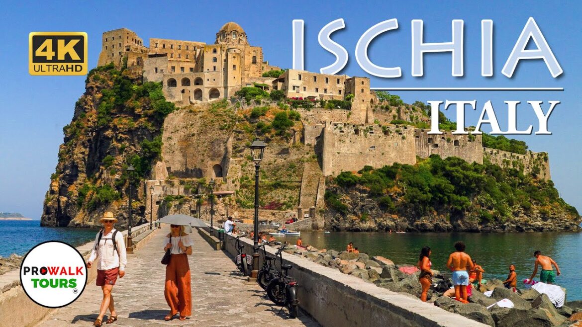4K Ischia Ponte Walking Tour & Castello Aragonese | City Walk on the Island of Ischia, Italy