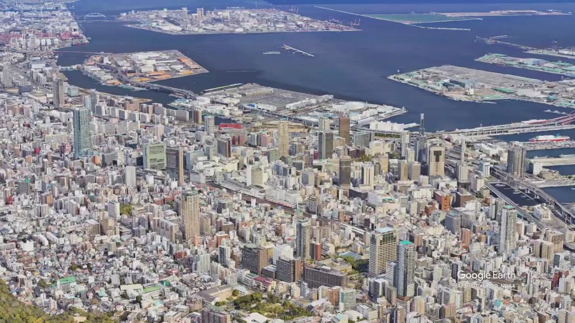 Kobe View 3D  Stunning 4K Aerial Tour of Japan’s Scenic Port City