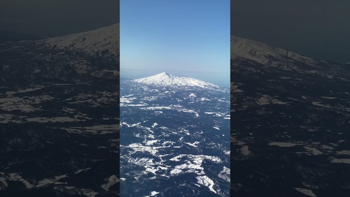 Mount Chokai from plane - Dewa Fuji or The Fuji of Tohoku - Akita / Japan