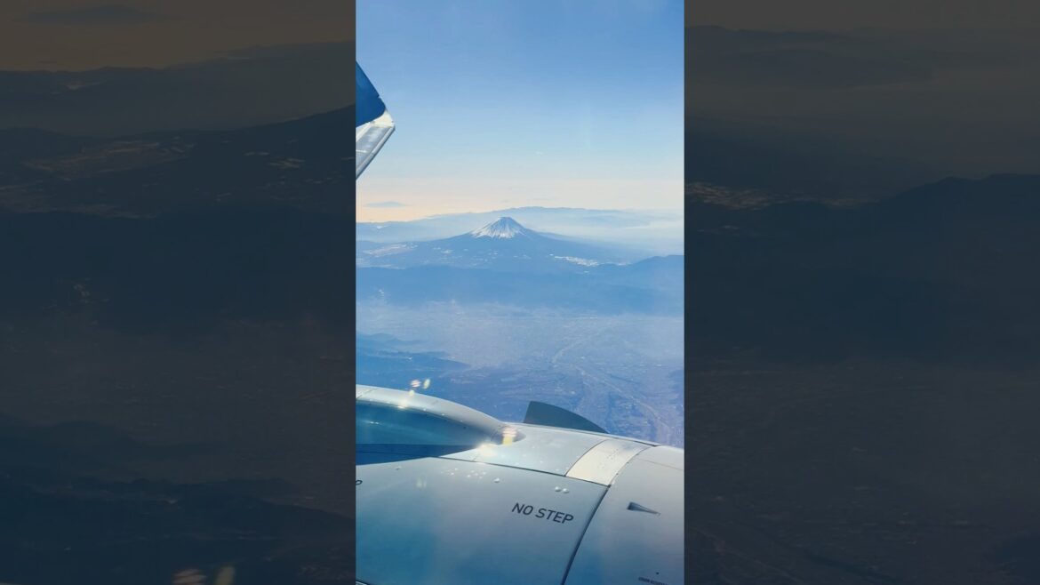 Mount Fuji seen from above #shorts #travel #short #airplane #koreanair #japan #mtfuji