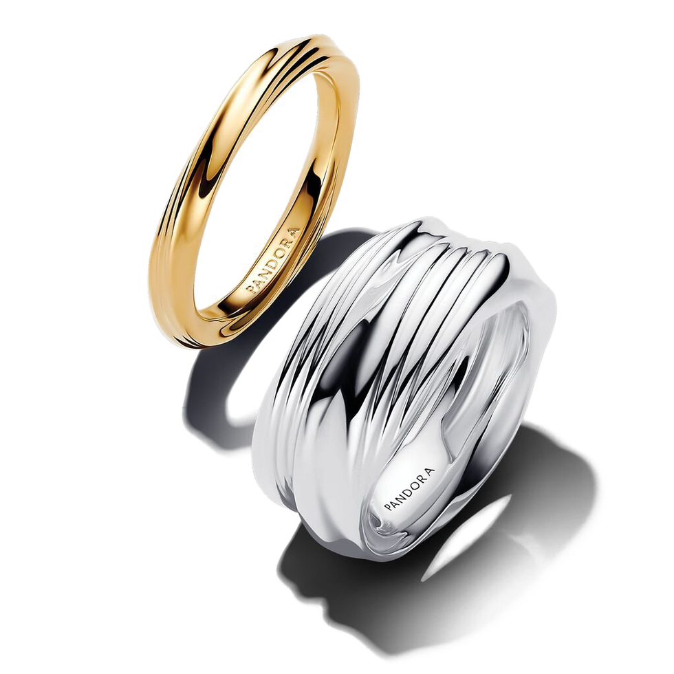 Two-Tone Twists & Turns Ring Set