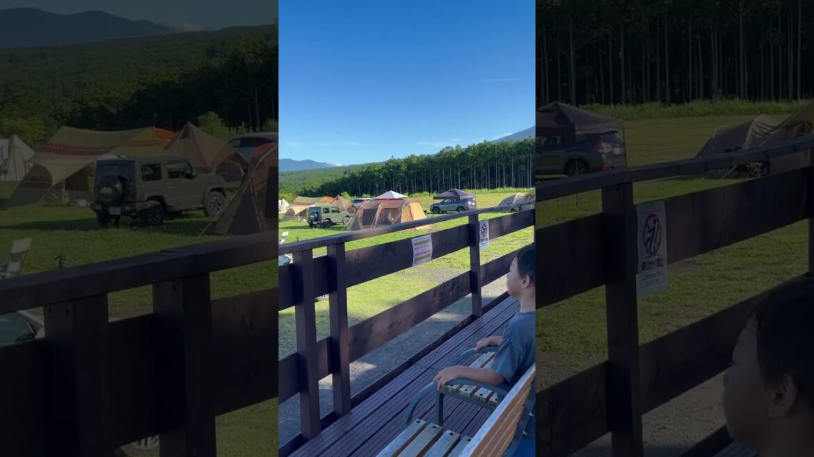 Campsite with Mt Fuji, city, and ocean views 🤩😍
