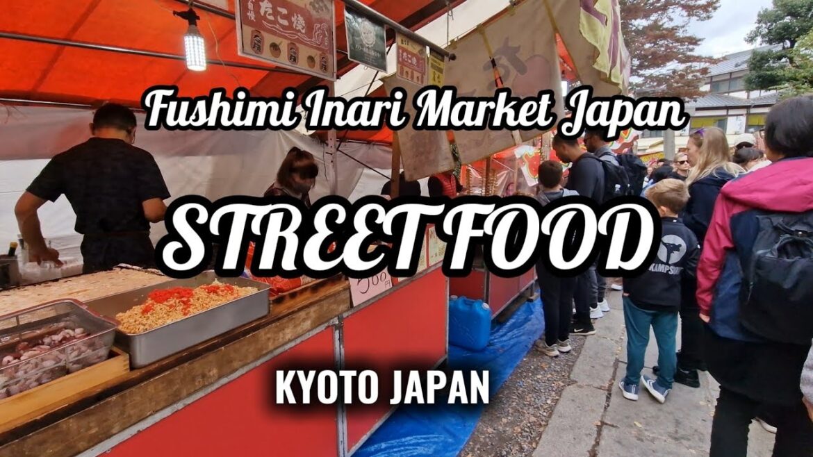 [4K] Fushimi Inari Market Street Food, Kyoto Japan