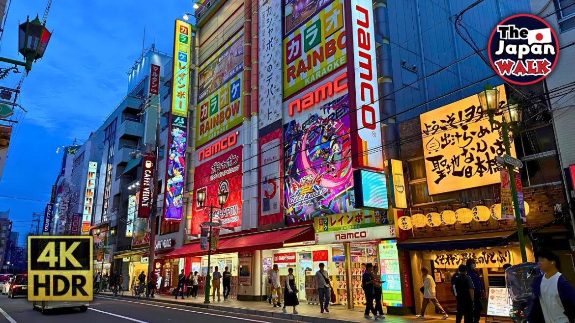 Den Den Town: Osaka's Anime & Game District | Walking Tour | 4K | HDR