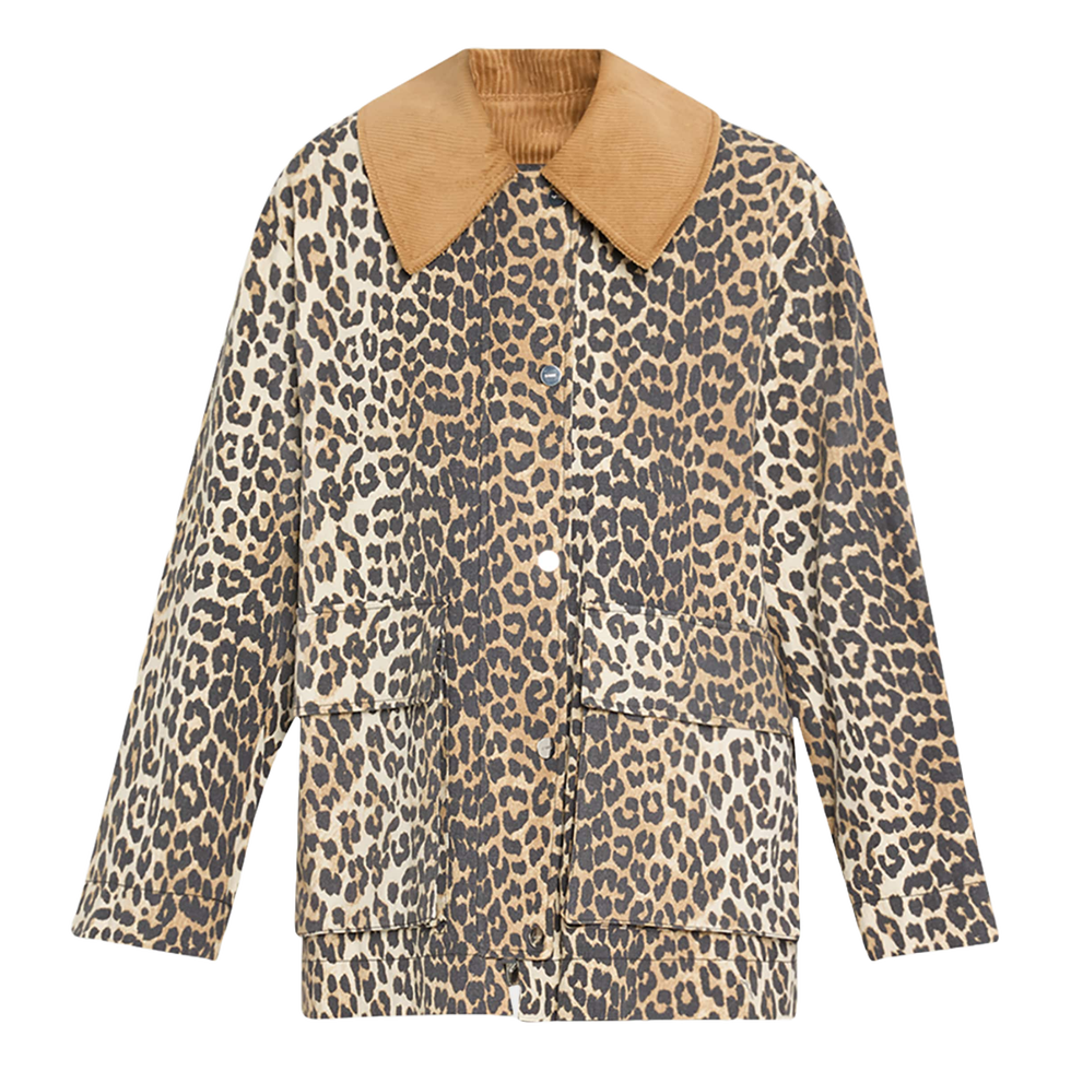 Leopard Canvas Midi Jacket