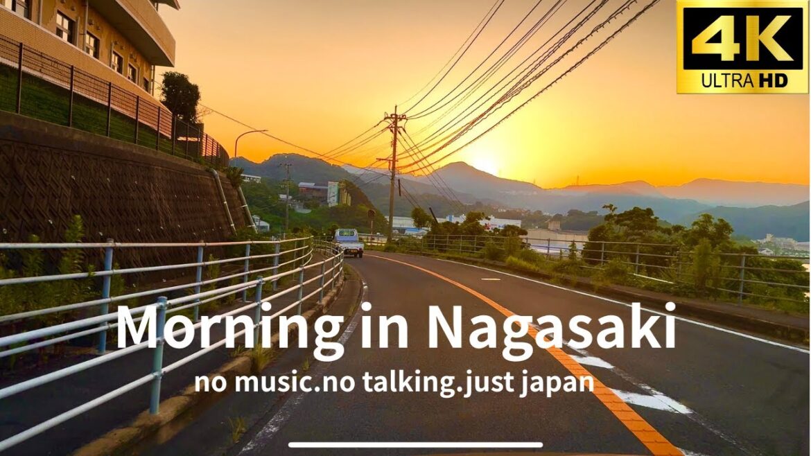 [4K] Morning Drive Alongside the Tracks into Nagasaki | 長崎の海と路面電車と、朝のドライブ