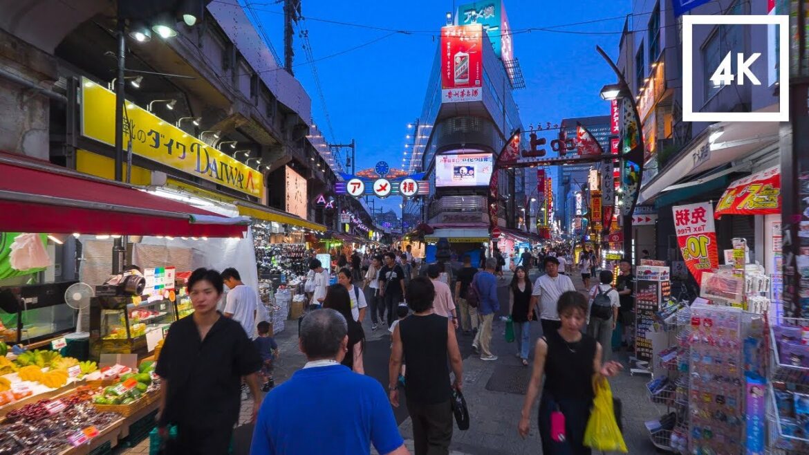 Tokyo, Japan – Summer Night Walking Tour from Ueno Nakadori Shopping Street to Akihabara | 4K Tokyo, Japan - Summer Night Walking Tour from Ueno Nakadori Shopping Street to Akihabara | 4K