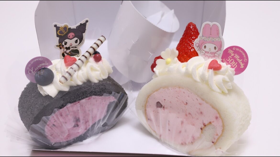 Sanrio Kuromi and My Melody Anniversary Swiss Roll Cake Sanrio Kuromi and My Melody Anniversary Swiss Roll Cake