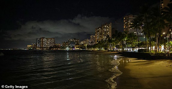HONOLULU, HAWAII - JULY 29: Waves roll on to an empty Waikiki Beach on July 29, 2025 in Honolulu, Hawaii. Parts of the US west coast and Japan are being evacuated after a Tsunami warning following one of the strongest earthquakes in modern history hit Russia's eastern Kamchatka Peninsula. (Photo by Darryl Oumi/Getty Images)