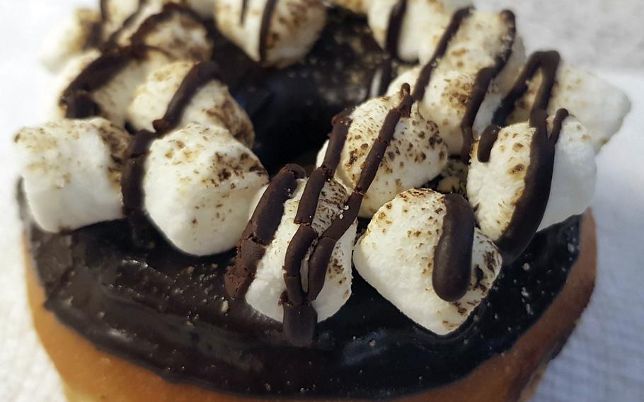 The s'mores yeast doughnut was among the 40 varieties available at Randy’s Donuts in Tokyo, June 28, 2025.