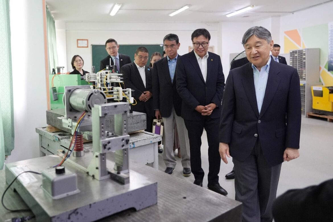 Emperor Naruhito visits kōsen technical school in Mongolia