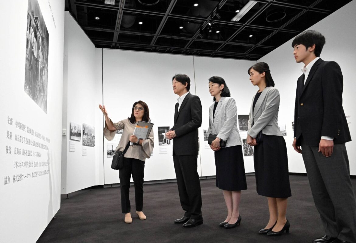 Japan's crown prince and his family visit Hiroshima atomic bombing exhibition