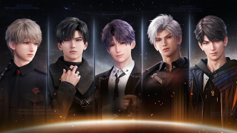 The main cast of the mobile game, Love and Deepspace