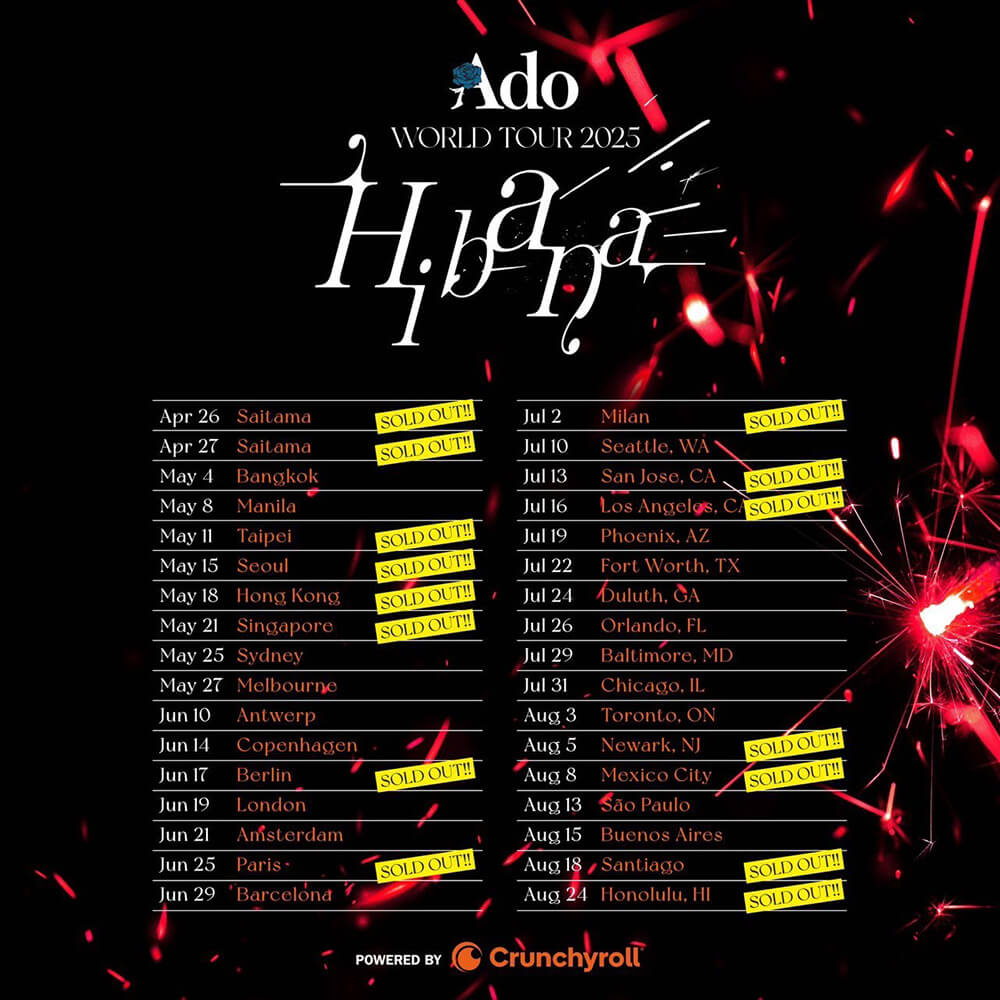 Ado WORLD TOUR 2025 Hibana Tour Poster