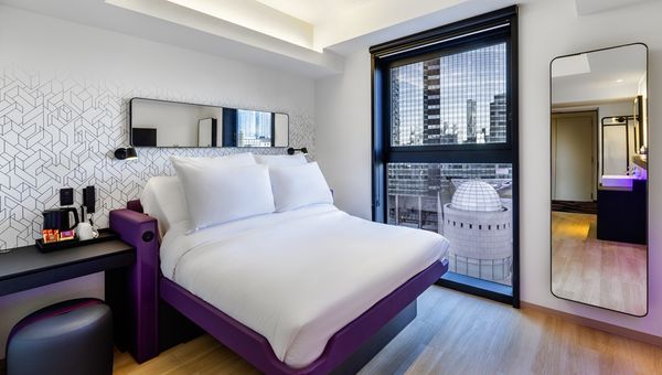 Each room at YOTEL Tokyo Ginza is a compact 14–18 sqm cabin, featuring tech-enabled amenities and smart design for optimal space efficiency