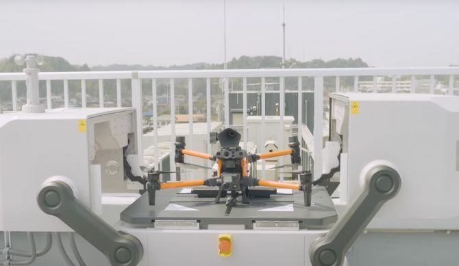 The drones are deployed from the rooftops of local buildings. Photo: Blue Innovation Co. // YouTube