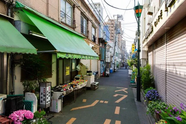 Graham Lucas Commons/Getty Images Small Residential and Shopping Street in Tokyo's Yanaka Neighbourhood.