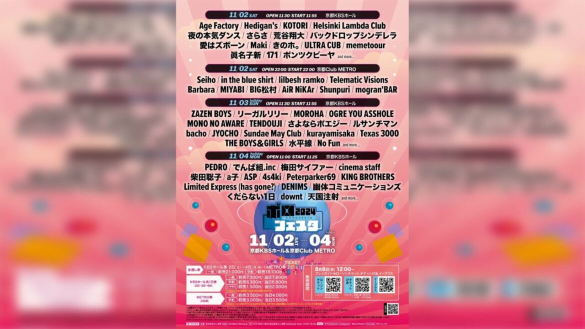 Kyoto’s Borofesta 2024 Adds 27 New Acts Including Helsinki Lambda Club and Texas 3000