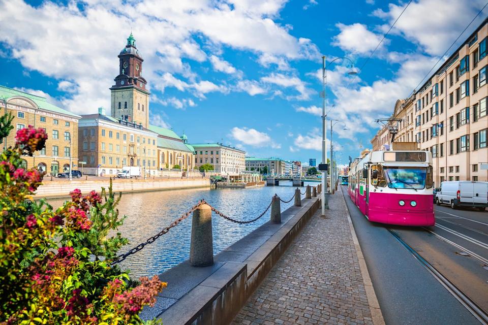 city of gothenburg street architecture view, vastra gotaland county of sweden
