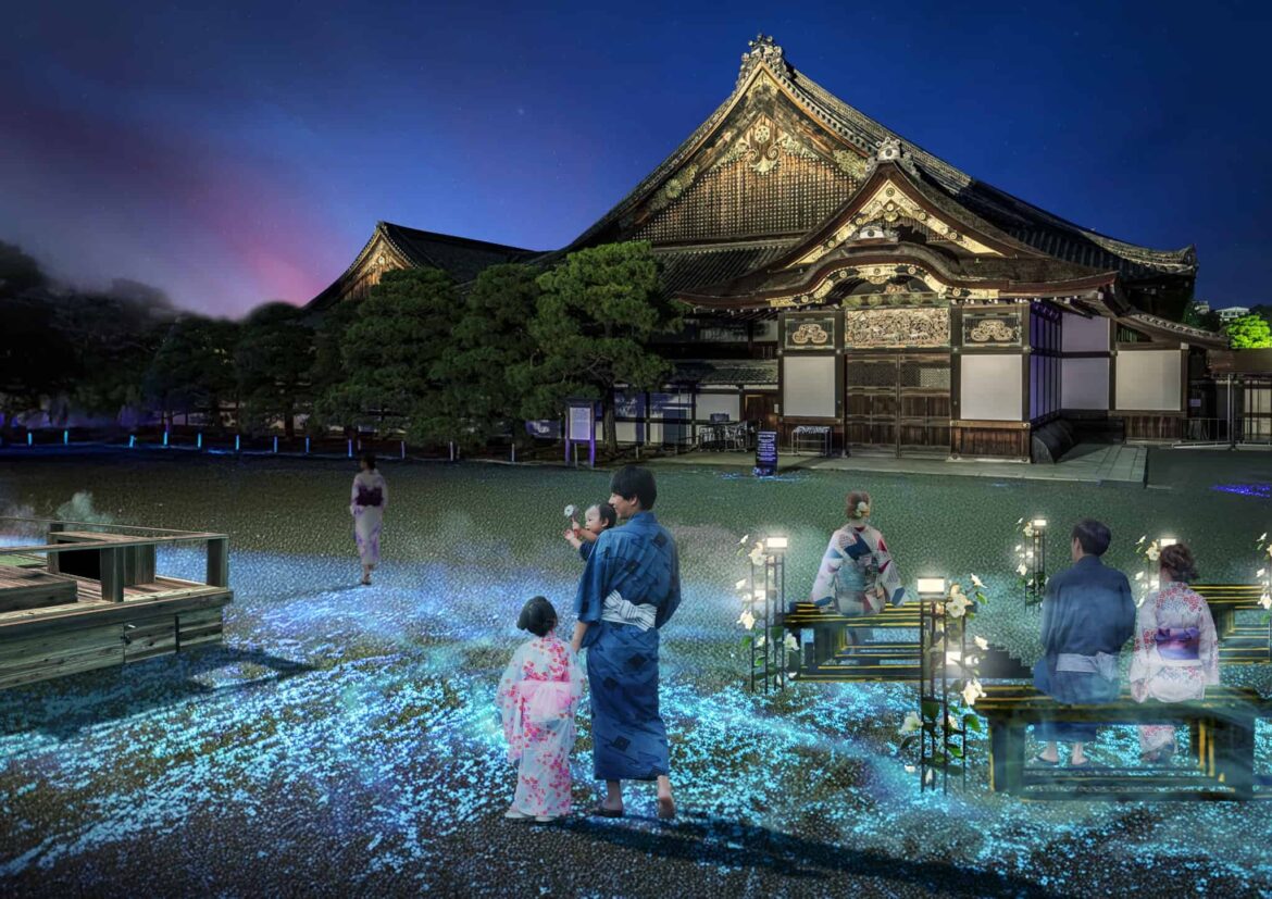 Nijo Castle in Kyoto lights up with digital art for a special summer night event Nijo Castle in Kyoto lights up with digital art for a special summer night event