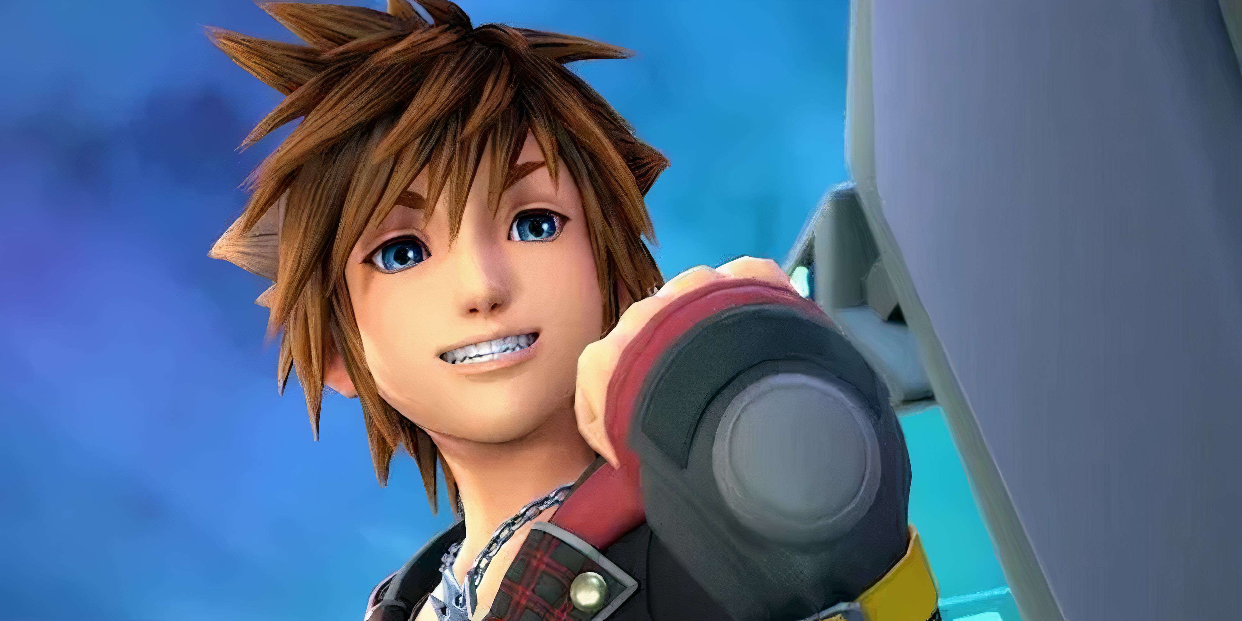 happy sora pumping his fist in kingdom hearts
