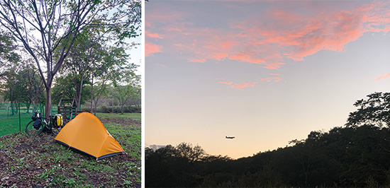 Camping on the first night of the second half, a beautiful sunset moment I want to remember forever.