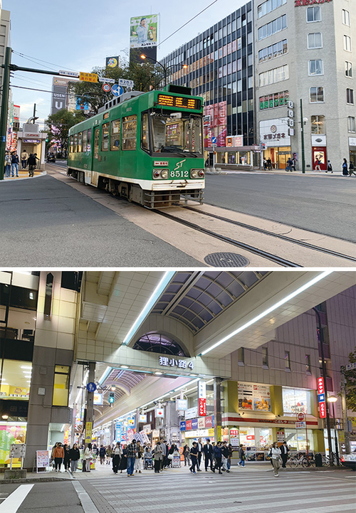 Sapporo city center view, Hokkaido's largest city, a mixture of bright lighting lights and colorful neon signs