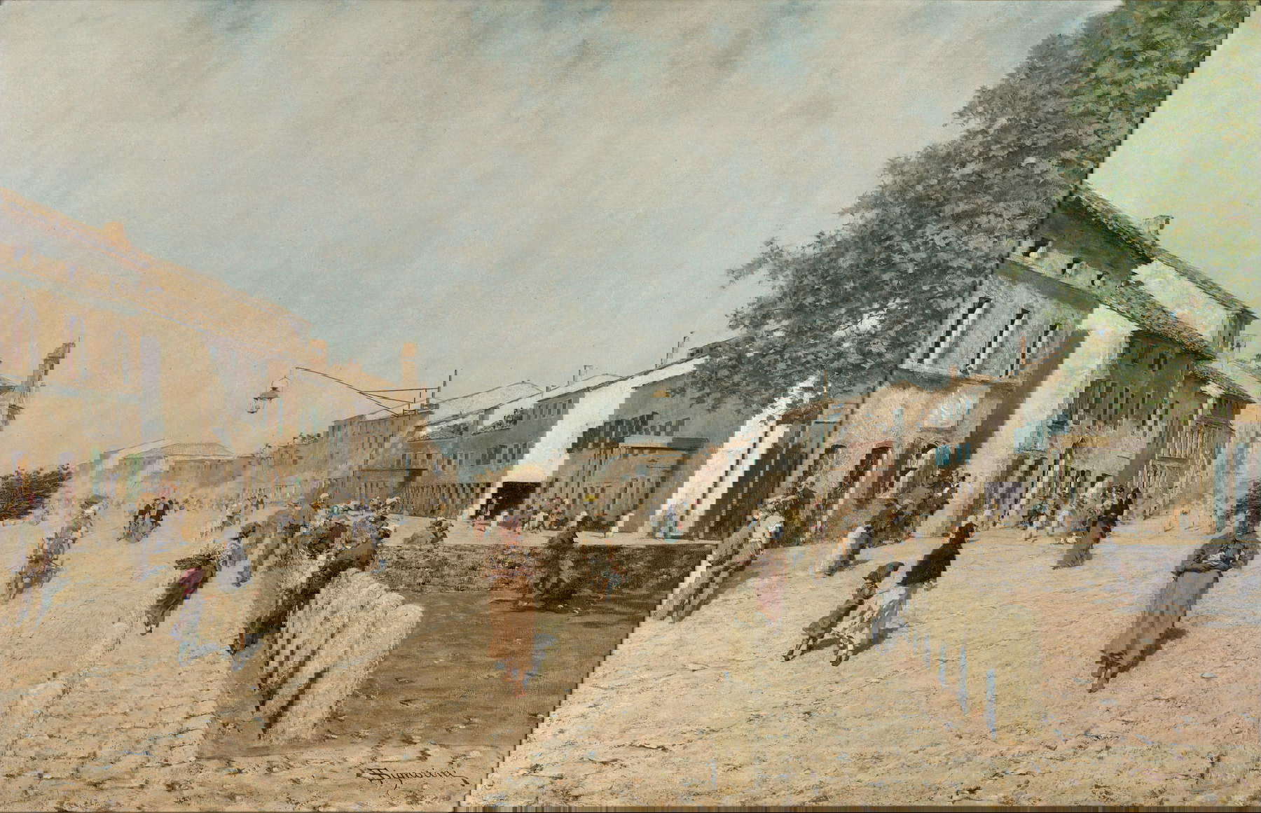 Telemaco Signorini, Sobborgo di Porta Adriana a Ravenna (1875; oil on canvas, 58 x 98 cm; Rome, National Gallery of Modern and Contemporary Art)