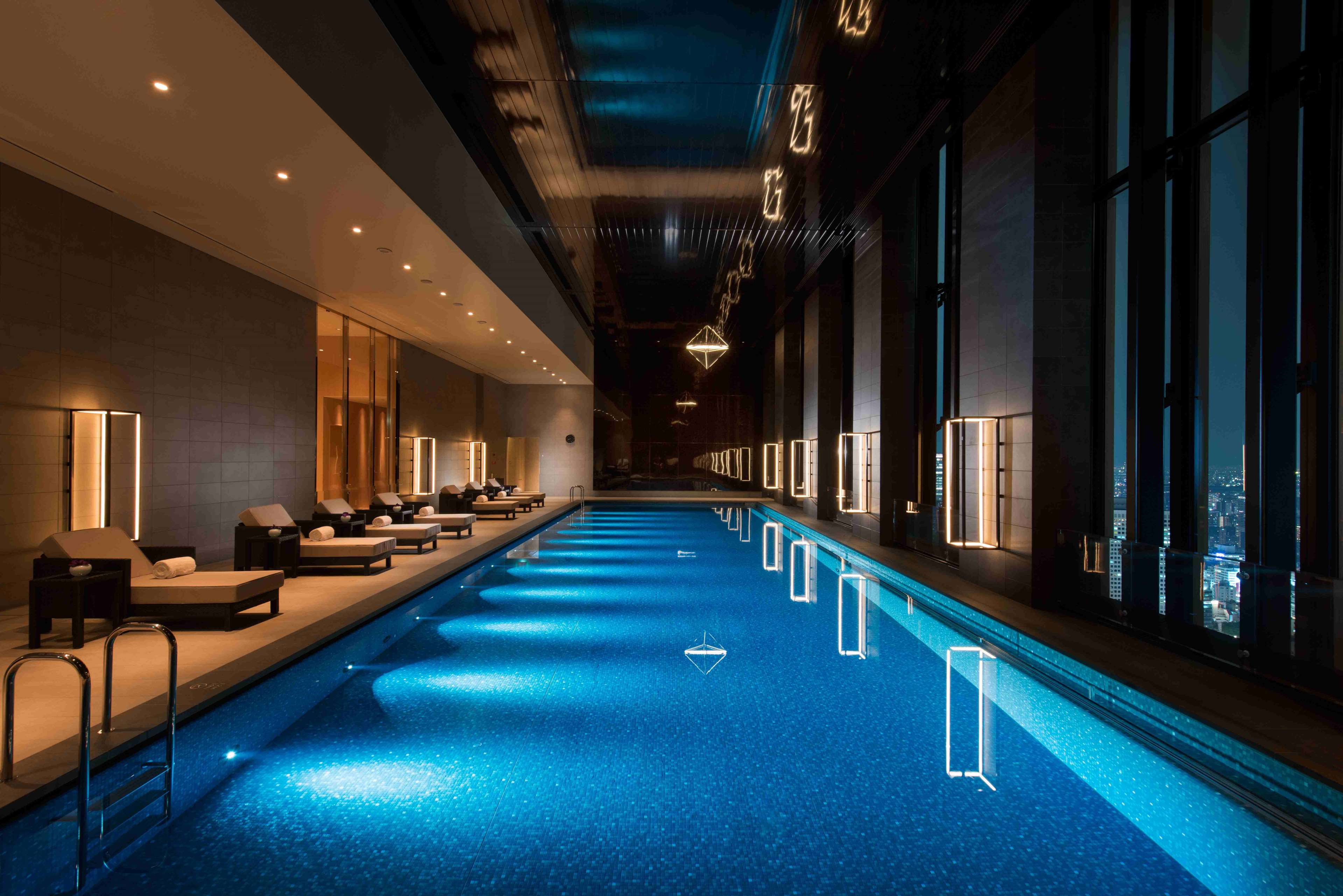 The indoor pool at the Conrad Osaka Hotel