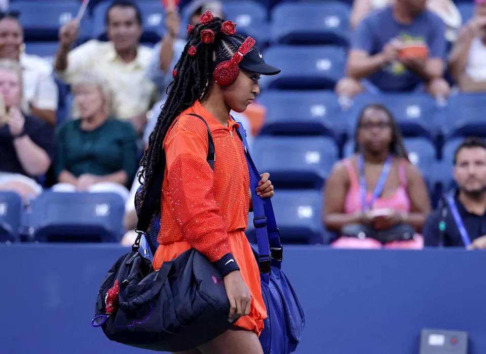 ‘She’s named Billie Jean Bling. Not Billie Jean King. Billie Jean Bling,’ Osaka said about the Labubu clipped onto her bag (Reuters)