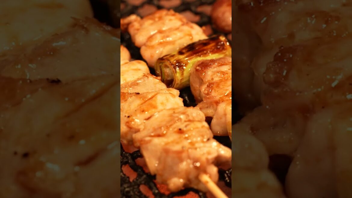 Grilled Yakitori in Osaka, Japan! #food #travel #shorts